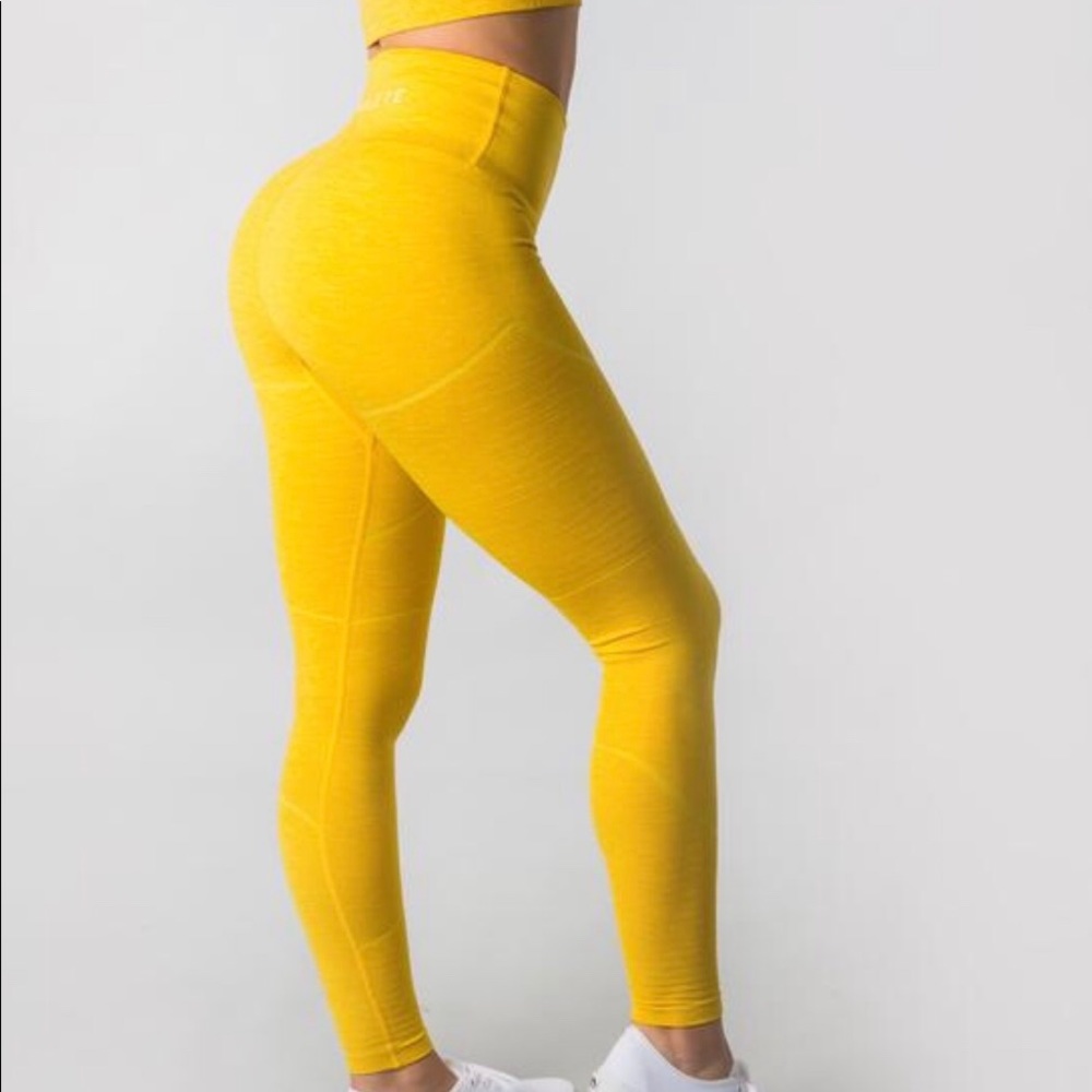 Yellow Alphalete R6 Revival Leggings